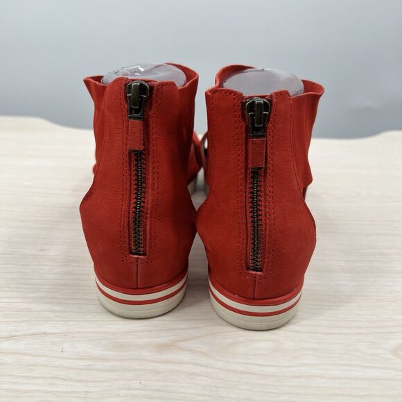Eileen Fisher US 9 Sport Tumbled Orange Sneaker Sandal Crisscross Strap - Picture 4 of 16